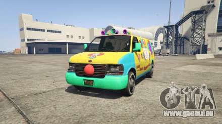 GTA 5 Vapid Clown Van - captures d'écran, la description et les caractéristiques de la fourgonnette.