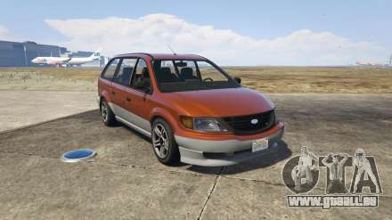 Vapid Minivan de GTA 5 - captures d'écran, la description et les caractéristiques de la fourgonnette.