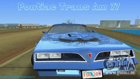 Pontiac Trans Am 77 pour GTA Vice City