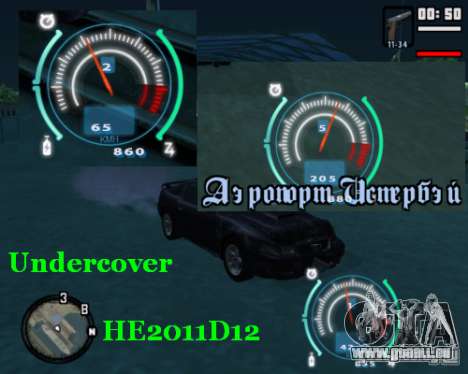 Indicateur de vitesse de NFS Undercover pour GTA San Andreas