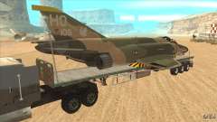 Flatbed trailer with dismantled F-4E Phantom pour GTA San Andreas