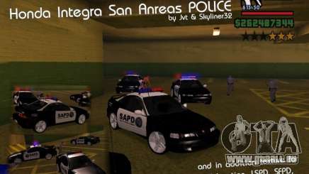 Honda Integra 1996 SA POLICE pour GTA San Andreas