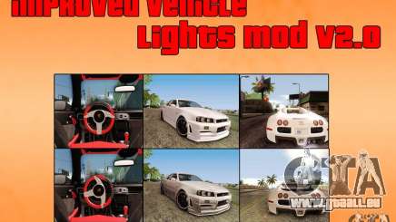 Improved Vehicle Lights Mod v2.0 für GTA San Andreas