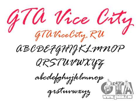 Die offizielle Schrift für GTA Vice City für GTA Vice City