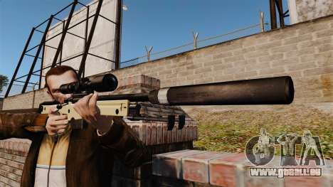 AW L115A1 Scharfschützengewehr mit einem Schalld für GTA 4