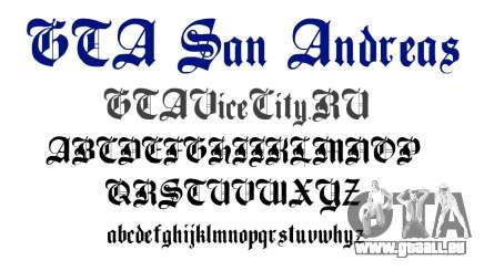 Die offizielle Schrift für GTA San Andreas für GTA San Andreas