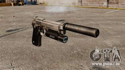 Pistolet semi-automatique Beretta 92 avec silencieux pour GTA 4