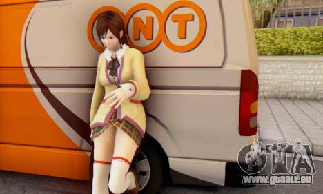 Kokoro wearing a school uniform (DOA5) pour GTA San Andreas