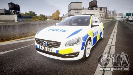 Volvo V60 Swedish Police [ELS] für GTA 4