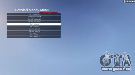 GTA 5 Detailed Money Menu