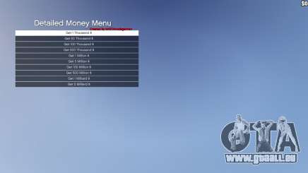 Detailed Money Menu pour GTA 5