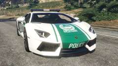 Lamborghini Aventador LP700-4 Dubai Police v5.5 pour GTA 5