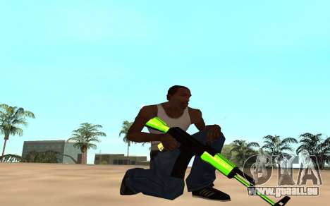 Green chrome weapon pack pour GTA San Andreas