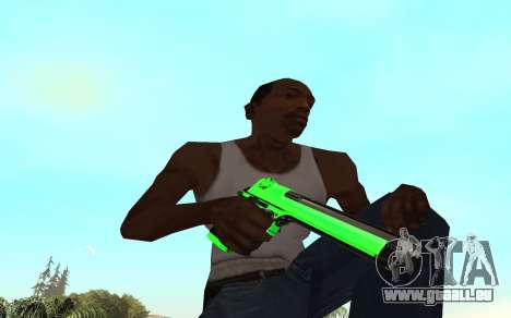 Green chrome weapon pack für GTA San Andreas