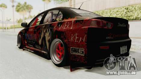 Mitsubishi Lancer Evolution X Ken Kaneki Itasha für GTA San Andreas