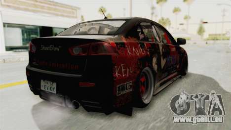 Mitsubishi Lancer Evolution X Ken Kaneki Itasha für GTA San Andreas