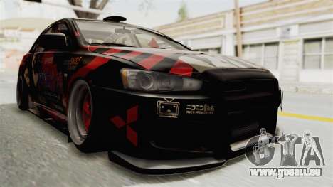 Mitsubishi Lancer Evolution X Ken Kaneki Itasha für GTA San Andreas