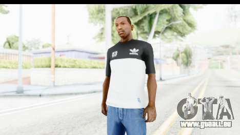 Adidas Black White T-Shirt für GTA San Andreas