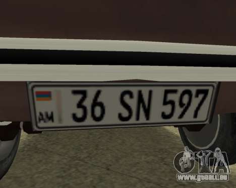 ZAZ 968M Arménie pour GTA San Andreas