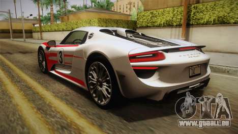 Porsche 918 Spyder 2013 EU Plate pour GTA San Andreas