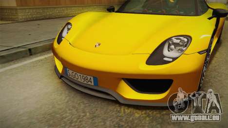 Porsche 918 Spyder 2013 EU Plate pour GTA San Andreas