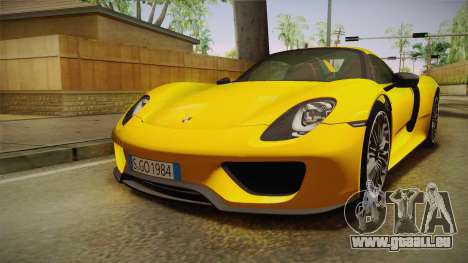 Porsche 918 Spyder 2013 EU Plate pour GTA San Andreas