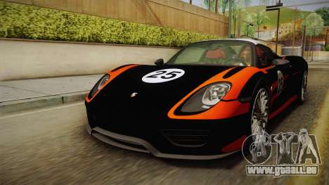 Porsche 918 Spyder 2013 EU Plate pour GTA San Andreas