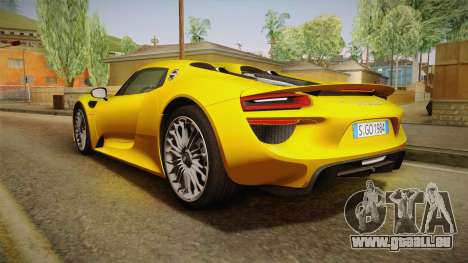 Porsche 918 Spyder 2013 EU Plate pour GTA San Andreas