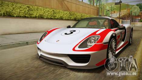 Porsche 918 Spyder 2013 EU Plate pour GTA San Andreas