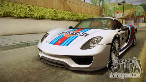 Porsche 918 Spyder 2013 EU Plate pour GTA San Andreas