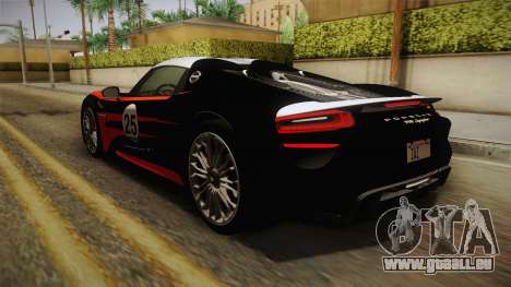 Porsche 918 Spyder 2013 EU Plate pour GTA San Andreas