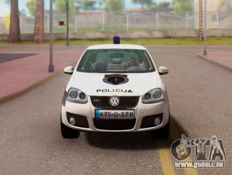 Golf V BIH Police Car V2 (Single Siren) pour GTA San Andreas