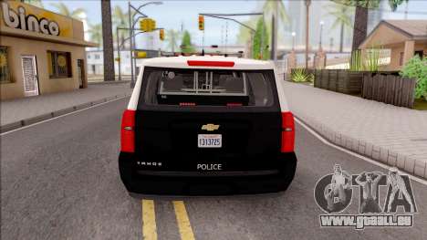 Chevrolet Tahoe 2015 Area Police Department pour GTA San Andreas