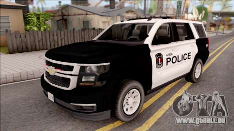 Chevrolet Tahoe 2015 Area Police Department pour GTA San Andreas