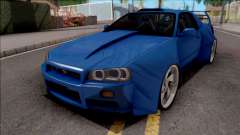 Nissan Skyline R34 GT-R Blue für GTA San Andreas
