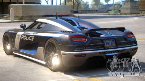 Koenigsegg Agera Police PJ3 pour GTA 4