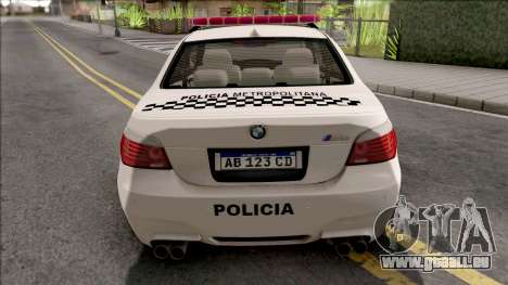BMW M5 E60 Policia Metropolitana Argentina pour GTA San Andreas