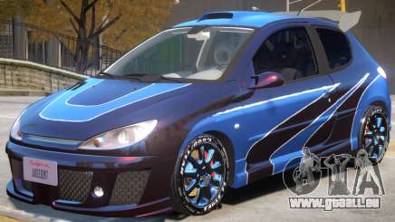 Peugeot 206 Tuning V1 PJ2 für GTA 4