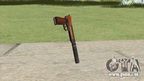 Pistol .50 GTA V (Orange) Suppressor V1 für GTA San Andreas