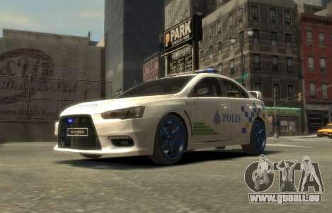 Mitsubishi Evo X Malaisie Voiture De Police pour GTA 4