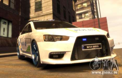 Mitsubishi Evo X Malaysischen Polizei Auto für GTA 4