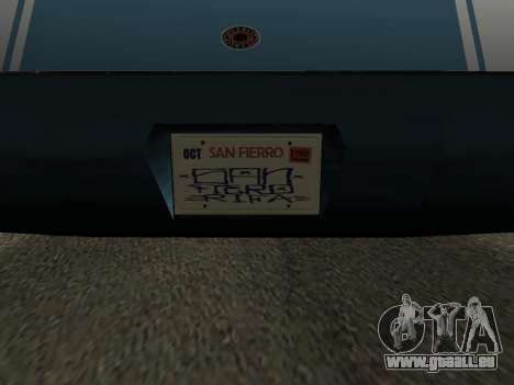 Declasse Sabre GT-Turbo (VehFuncs-Abzeichen-Extr für GTA San Andreas