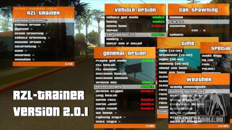 R'-TRAINER V2.0.1 - cheat menu pour GTA San Andreas