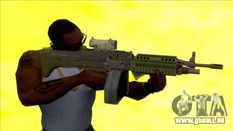 GTA V Combat MG Green All Attachments Big Mag für GTA San Andreas