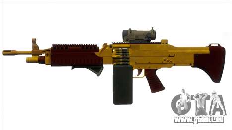 GTA V Combat MG Gold All Attachments Big Mag für GTA San Andreas