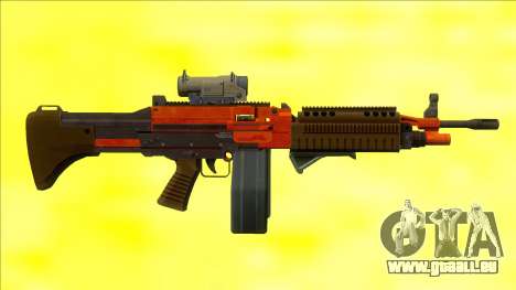 GTA V Combat MG Orange All Attachments Big Mag für GTA San Andreas