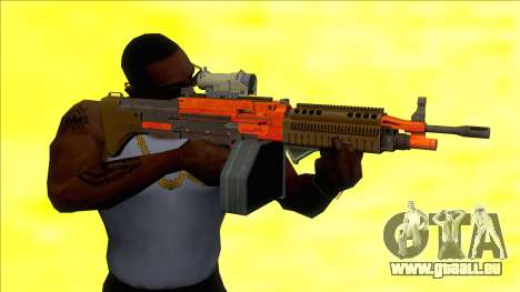 GTA V Combat MG Orange All Attachments Big Mag für GTA San Andreas