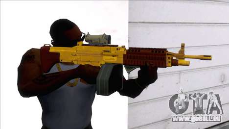 GTA V Combat MG Gold All Attachments Big Mag pour GTA San Andreas