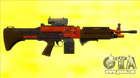 GTA V Combat MG Orange All Attachments Small Mag für GTA San Andreas