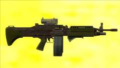 GTA V Combat MG Green All Attachments Big Mag für GTA San Andreas